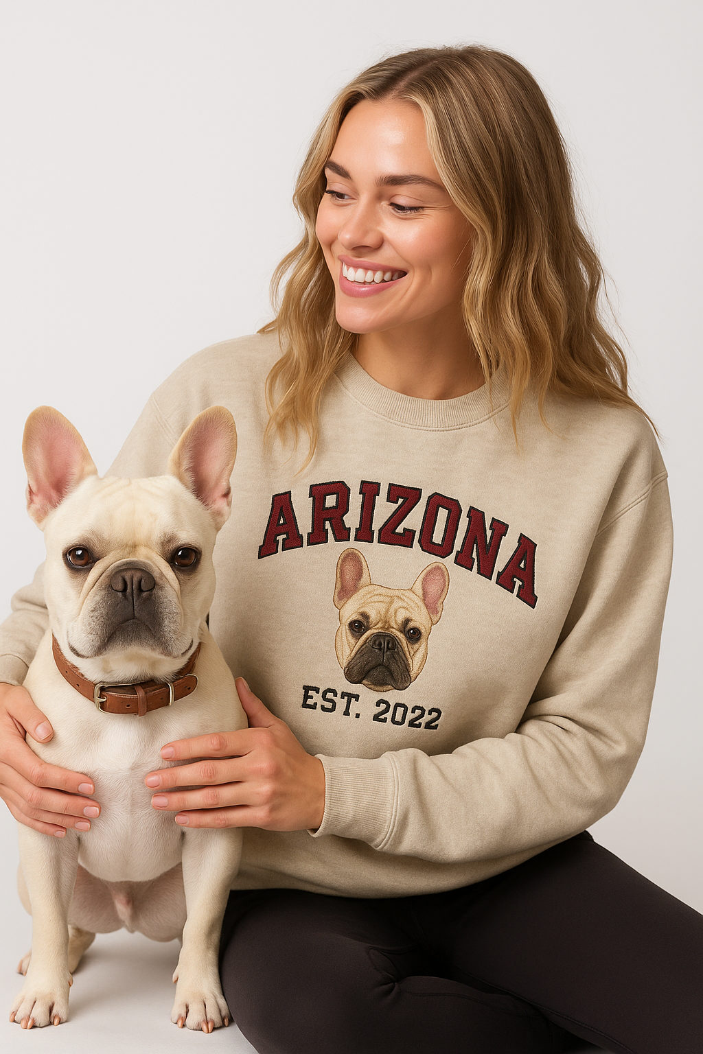 Huge embroidery on crewneck