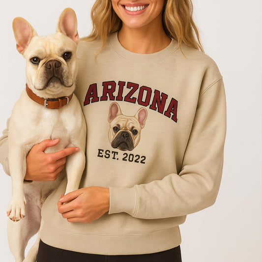 Pet Embroidered Sweatshirt, Embroidered Dog Hoodie Custom Dog Face Embroidered Sweatshirt From Photo, Pet Lovers Gift, Custom dog sweatshirt