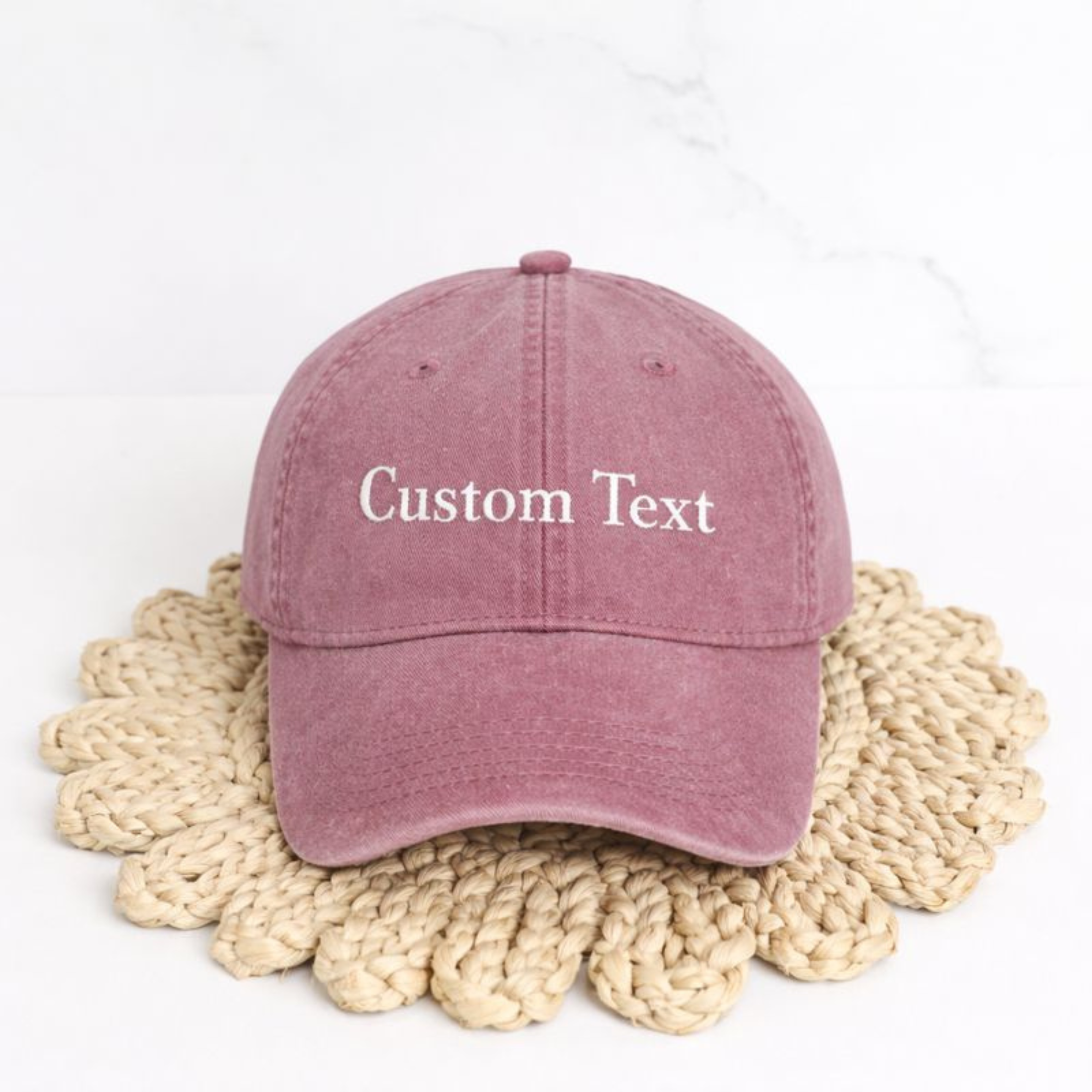 Custom embroidery on caps
