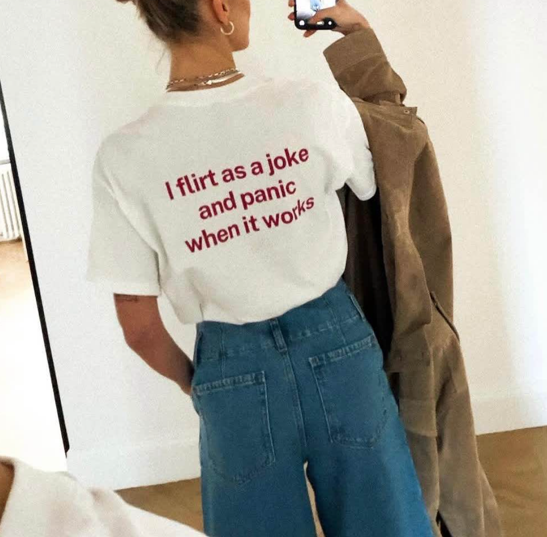 Comfort Colors Heavyweight Tee – “I Flirt as a Joke” Graphic T-Shirt