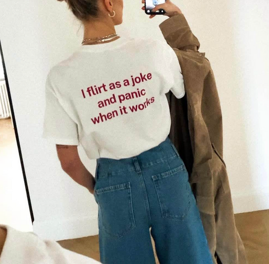 Comfort Colors Heavyweight Tee – “I Flirt as a Joke” Graphic T-Shirt