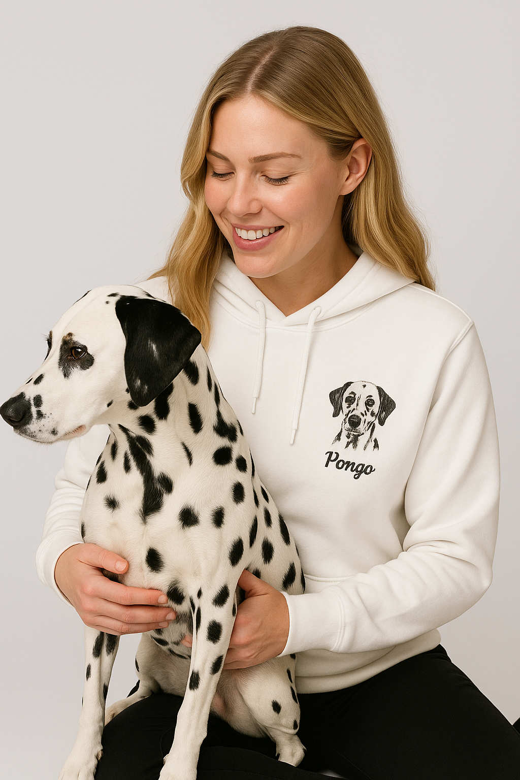 Custom pet embroidery hoodie on left chest