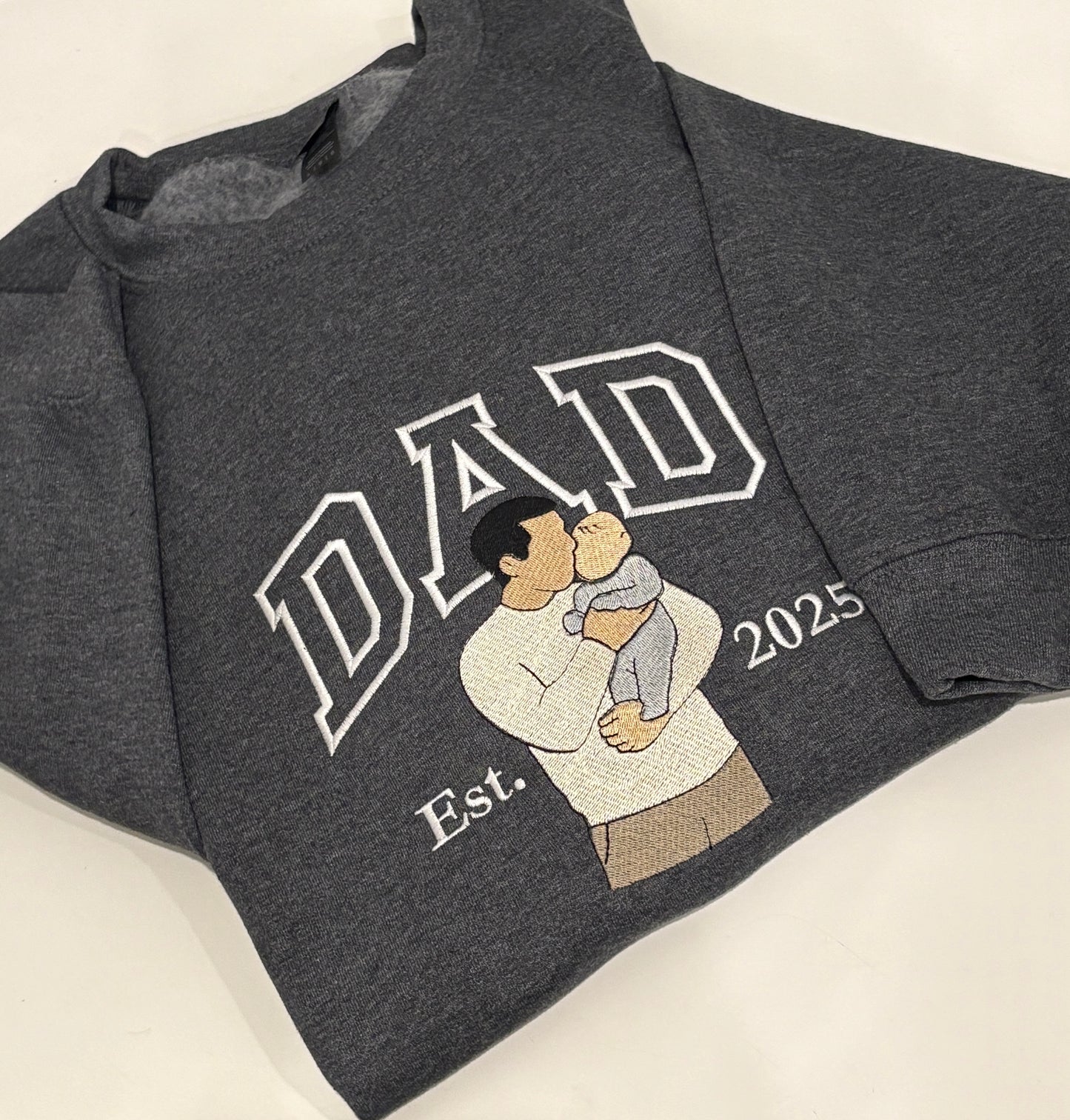 Dad Embroidered Sweatshirt – Personalized Father & Baby Design