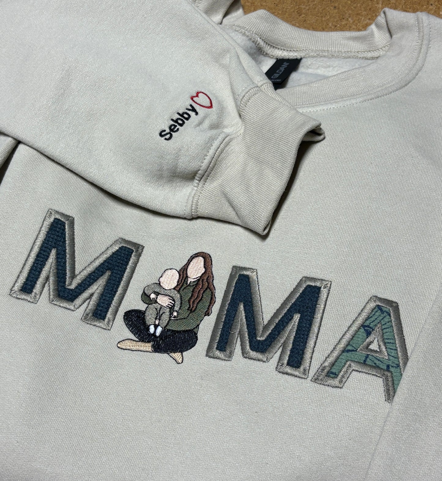 Personalized Mama Embroidered Sweatshirt From Baby Cloths