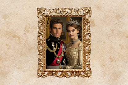 Custom Royal Couple Portrait, Unique Anniversary Gift for Valentine royal portrait Personalized Valentines Day Gift customized Couple gift