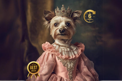 Custom Regal Pet Portrait, Royal Dog Painting from Photo, Pet Portrait Royal Dog Portrait, Wall Art Renaissance Pet Portrait Gift