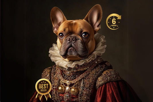 Custom Pet Portrait Painting, Renaissance Dog Portrait from Photo, Royal Pet King Portrait Painting Digital Art, Royal Dog Portraits