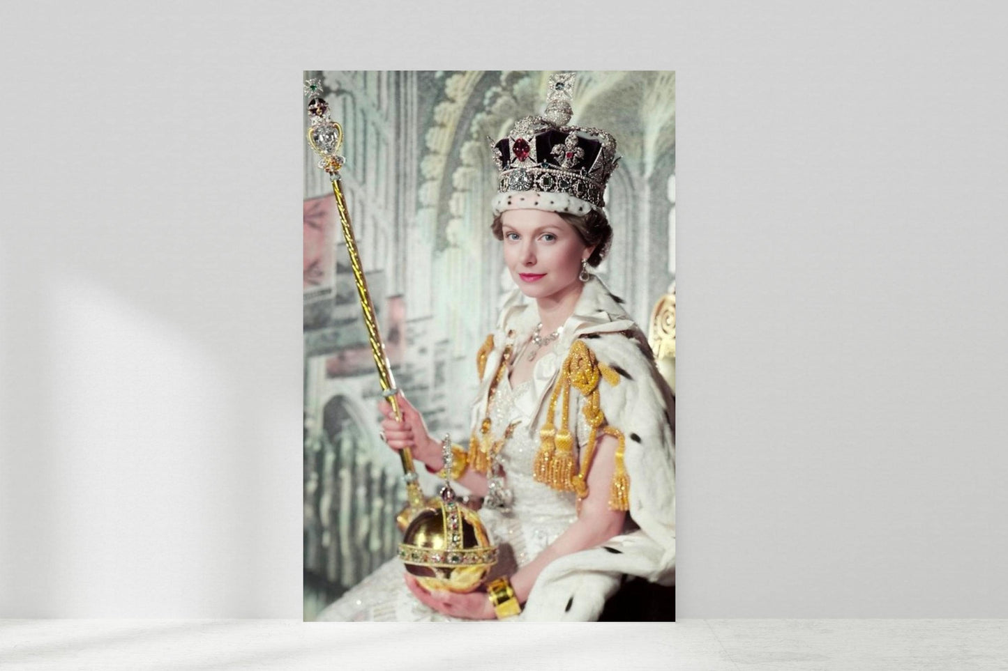 Custom Queen Elizabeth II Coronation Portrait Personalized Face Swap Royal Art Customizable Queen Canvas Print Custom Art gift for grandma