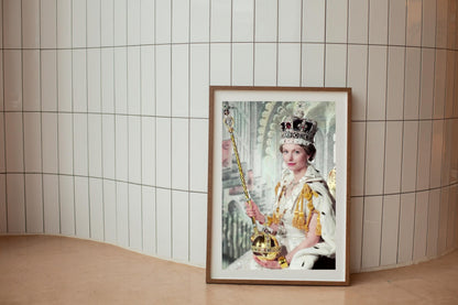 Custom Queen Elizabeth II Coronation Portrait Personalized Face Swap Royal Art Customizable Queen Canvas Print Custom Art gift for grandma