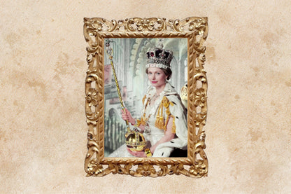 Custom Queen Elizabeth II Coronation Portrait Personalized Face Swap Royal Art Customizable Queen Canvas Print Custom Art gift for grandma