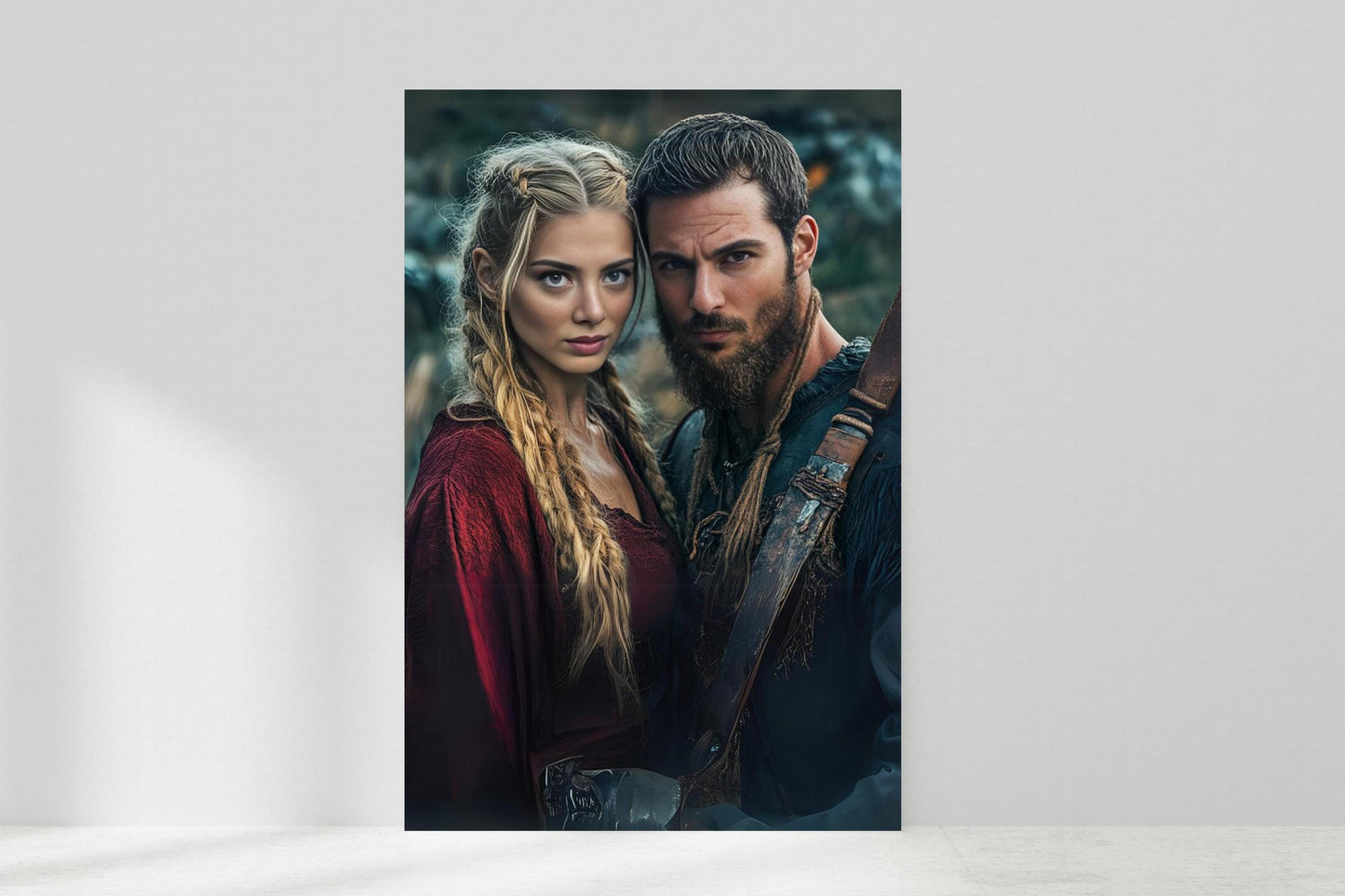Custom Viking Couple Portrait, Personalized viking portrait couple custom warrior art digital couple viking portrait personalized portrait