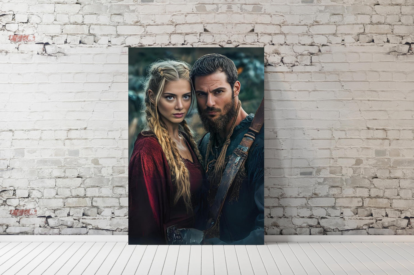Custom Viking Couple Portrait, Personalized viking portrait couple custom warrior art digital couple viking portrait personalized portrait