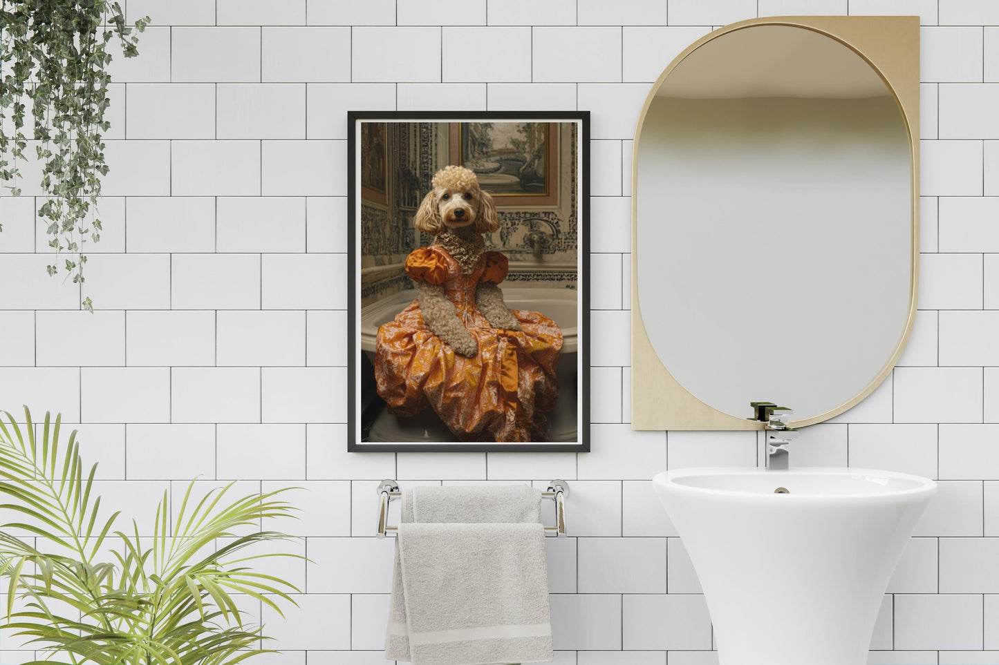 Custom Pet Portrait Royal Pet Portrait Dog Picture Regal Dog Portrait Renaissance Pet Portrait Funny Bathroom Dog Toilet Wall Art Pet Bath
