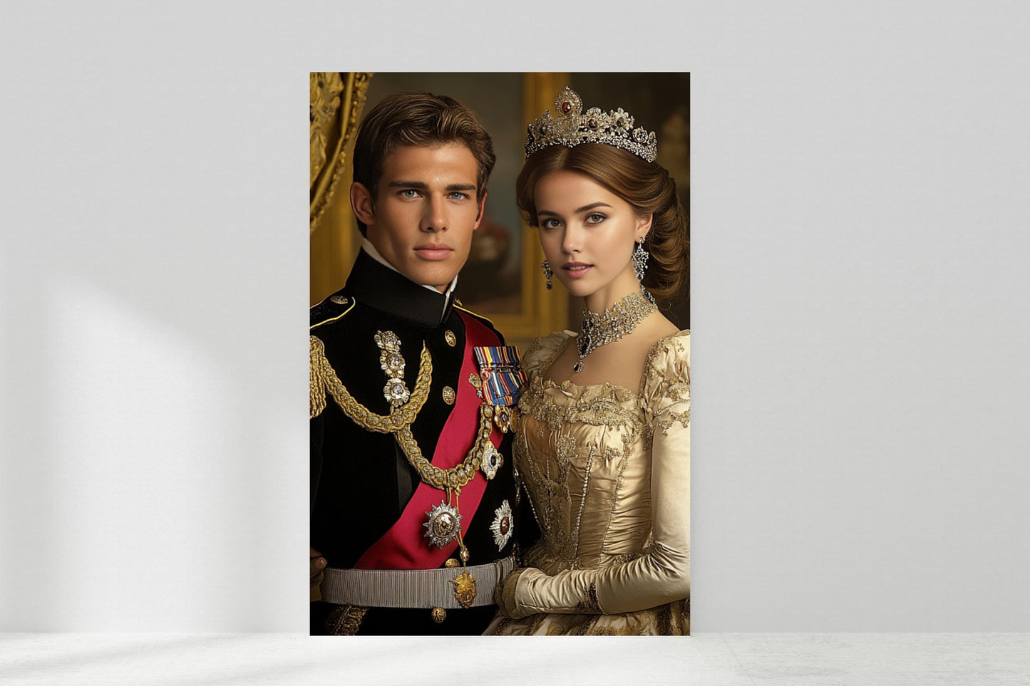 Custom Royal Couple Portrait, Unique Anniversary Gift for Valentine royal portrait Personalized Valentines Day Gift customized Couple gift