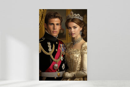 Custom Royal Couple Portrait, Unique Anniversary Gift for Valentine royal portrait Personalized Valentines Day Gift customized Couple gift