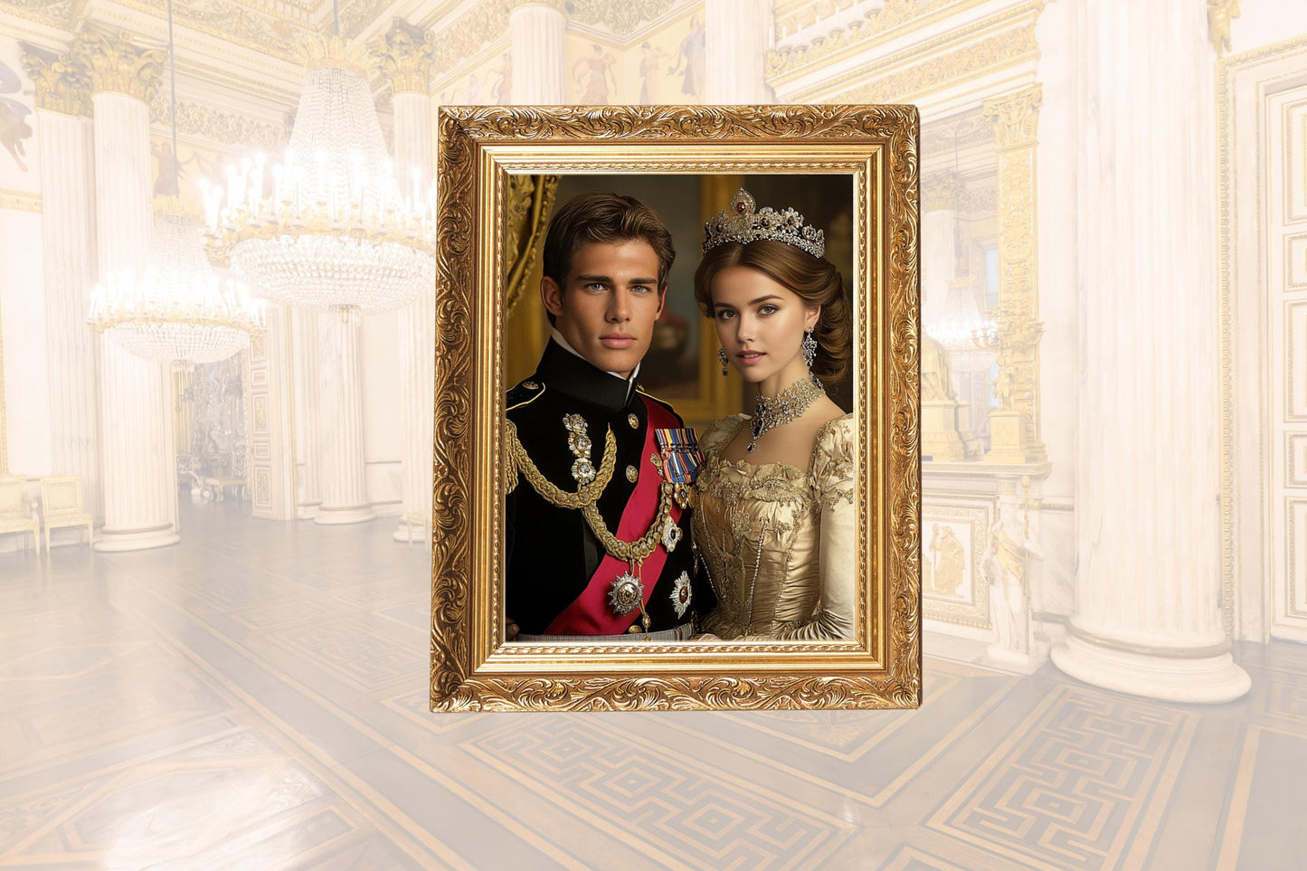 Custom Royal Couple Portrait, Unique Anniversary Gift for Valentine royal portrait Personalized Valentines Day Gift customized Couple gift