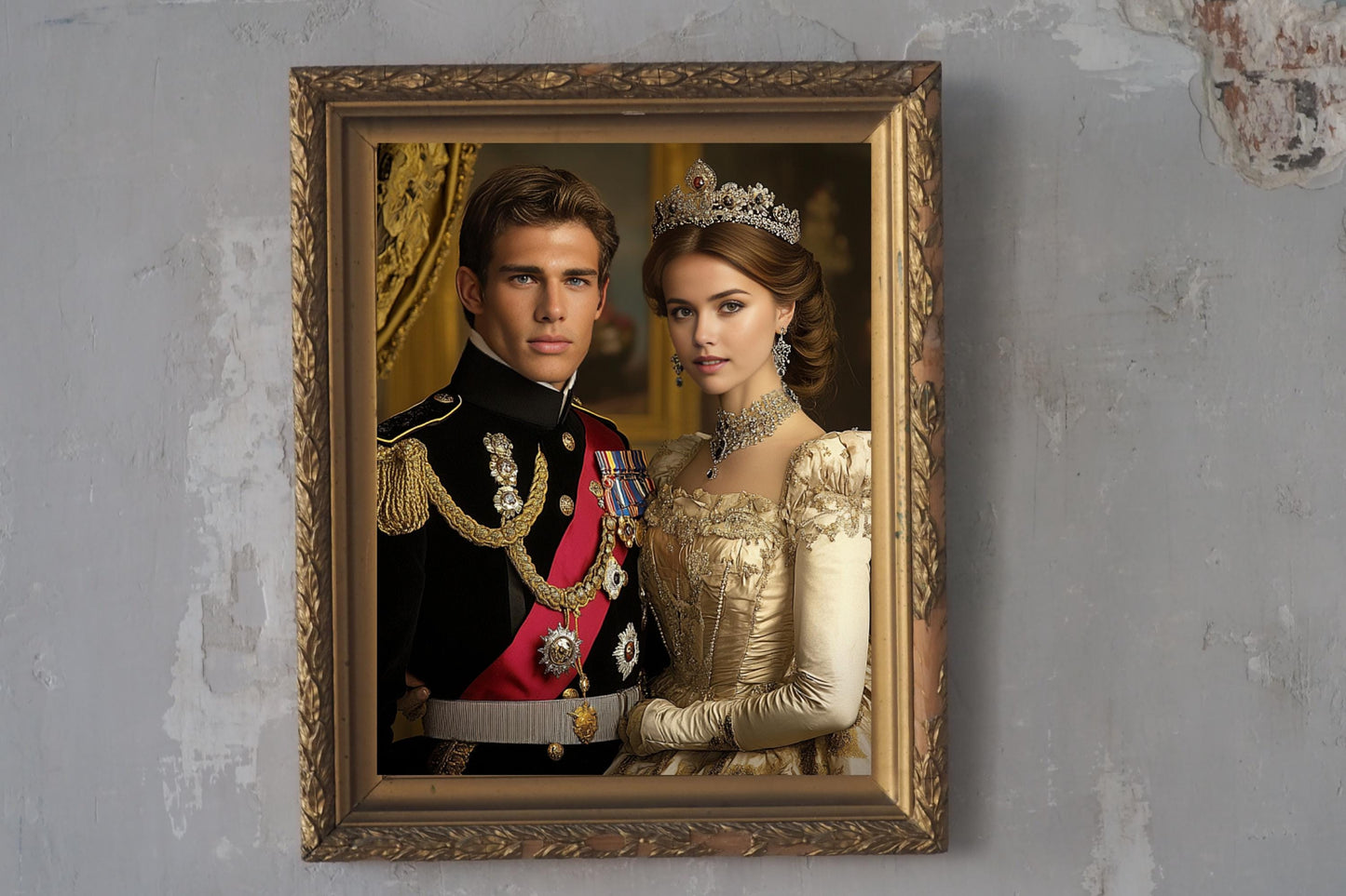 Custom Royal Couple Portrait, Unique Anniversary Gift for Valentine royal portrait Personalized Valentines Day Gift customized Couple gift