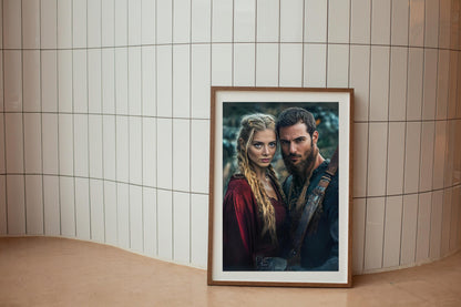 Custom Viking Couple Portrait, Personalized viking portrait couple custom warrior art digital couple viking portrait personalized portrait