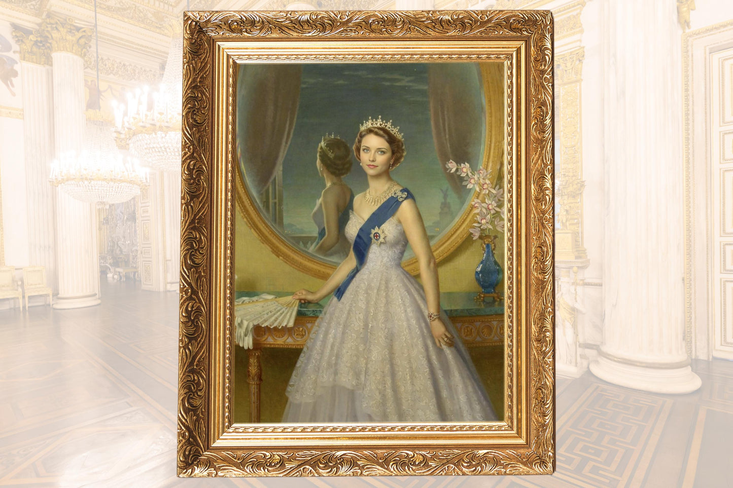 Custom Queen Elizabeth Portrait, Royal Face Swap, Historical Portrait, Personalized Gift for Her, Queen Portrait Birthday Gift