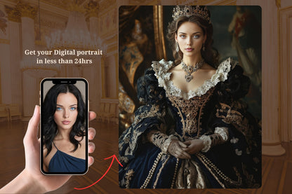 Custom Royal Queen Portrait Renaissance Victorian Portrait From Photo Royal Portrait from me as a queen Personalized Gift Custom Portraits