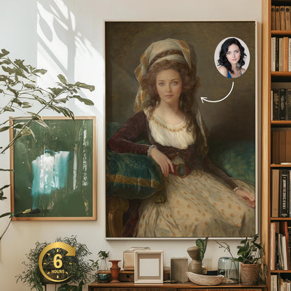 Custom Couple Face Swap Portrait, 1788 Historical Art, Custom Family Portrait from Photo, Personalized Family Painting Couple Royal Portrait