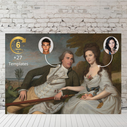 Custom Couple Face Swap Portrait, 1788 Historical Art, Custom Family Portrait from Photo, Personalized Family Painting Couple Royal Portrait