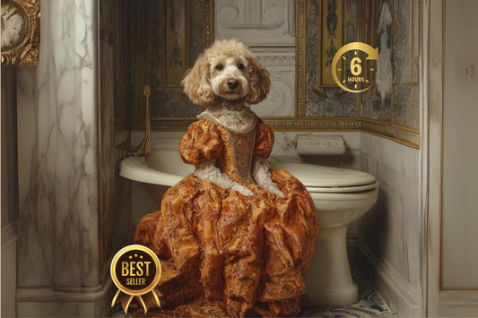 Custom Renaissance Pet Portrait, Royal Pet Gift Dog Portrait Bath Pet Bathroom Prints Pet Toilet Portrait Funny bathroom Art Bathtub Royal