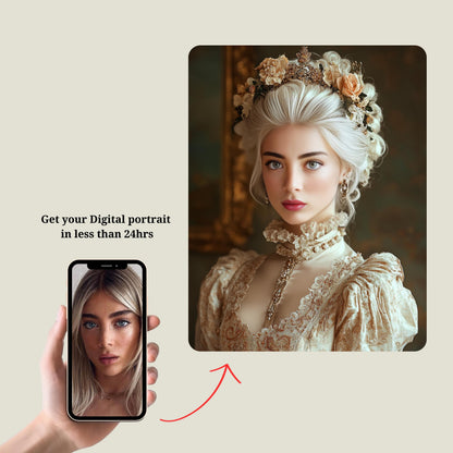 Custom Queen Portrait from Photo Renaissance Portrait turn me royal victorian portrait napoleon queen Renaissance Portrait Woman Gift decor