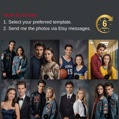 Custom 90s Style Couple Portrait, Retro Valentine's Gift for Couple Gift for Valentine High school Portrait Basketball Portrait for Couples
