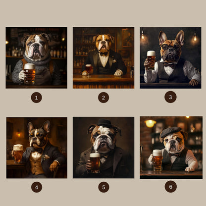 Custom Bartender Dog Portrait Unique Pet Art Gift Pet Bar Art Gift Custom Royal Dog Personalized Bartender Pet Painting Funny Dog Wall Decor