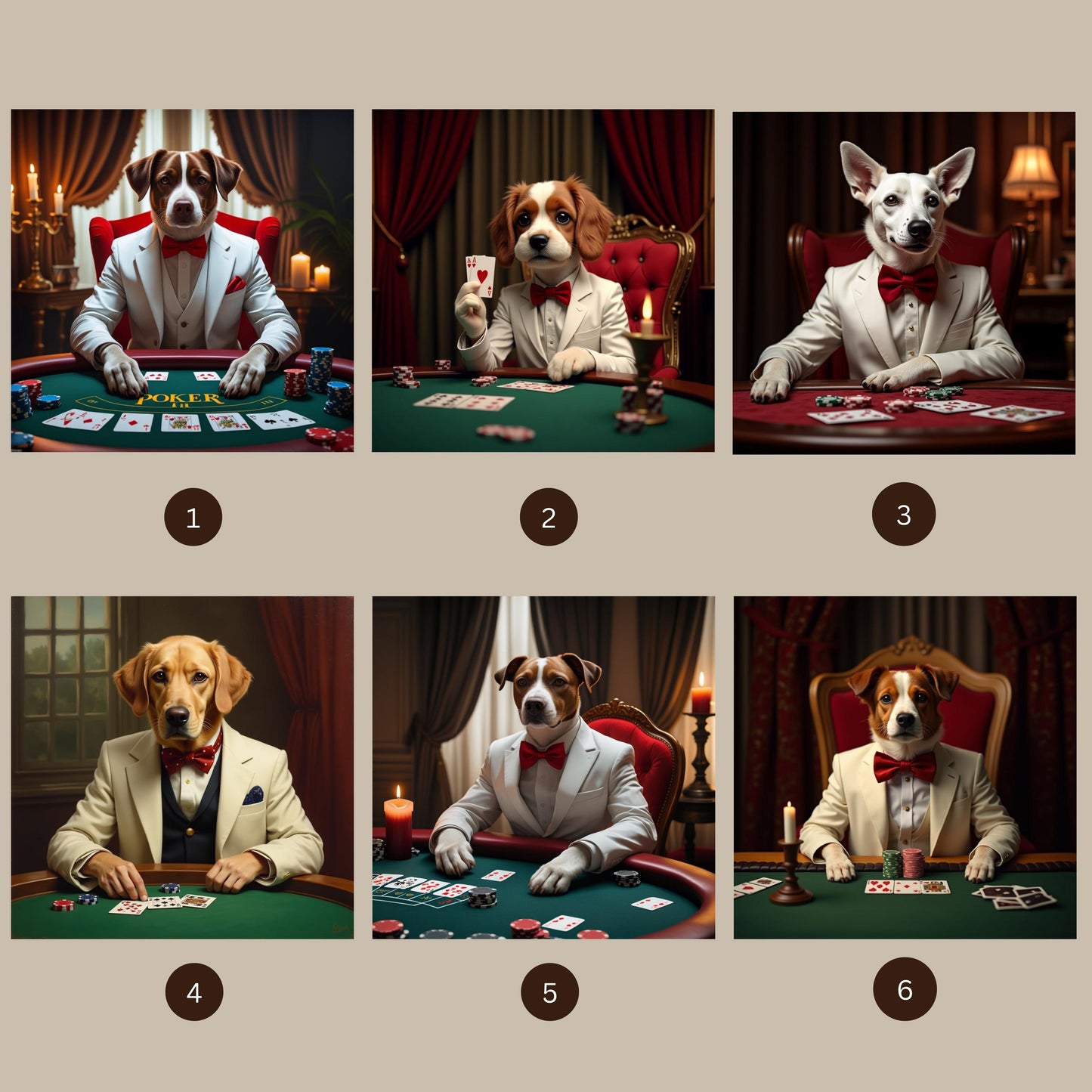 Custom Pet Poker Portrait: Funny Gift for Pet Lovers