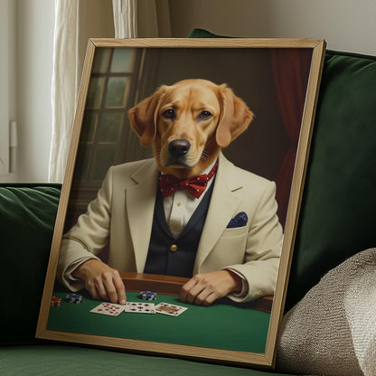 Custom Pet Poker Portrait: Funny Gift for Pet Lovers