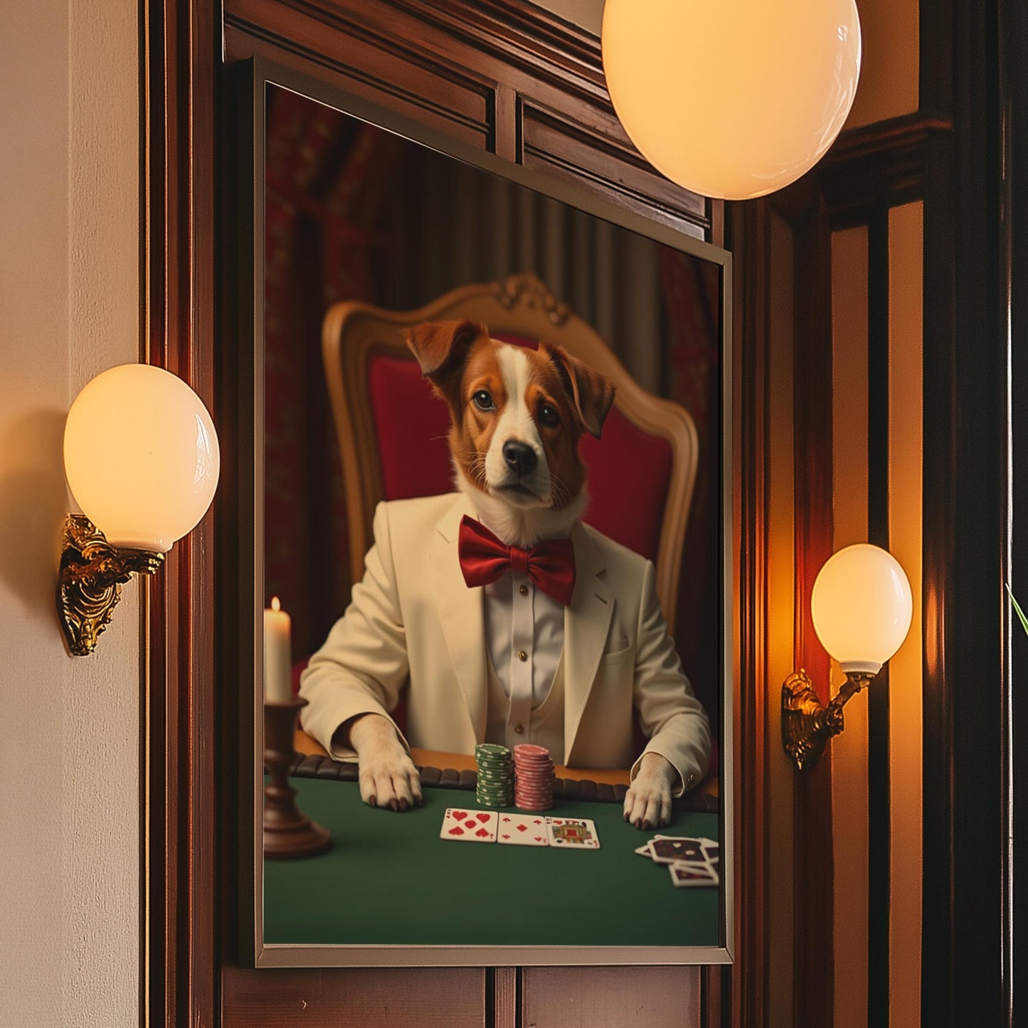 Custom Pet Poker Portrait: Funny Gift for Pet Lovers