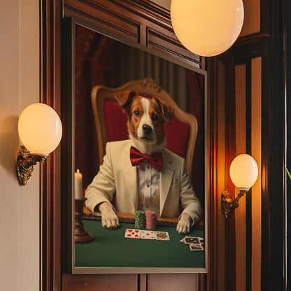Custom Pet Poker Portrait: Funny Gift for Pet Lovers