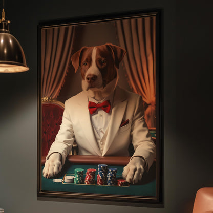 Custom Pet Poker Portrait: Funny Gift for Pet Lovers