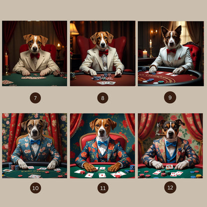 Custom Pet Poker Portrait: Funny Gift for Pet Lovers