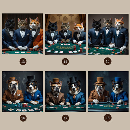 Custom Pet Poker Portrait: Funny Gift for Pet Lovers