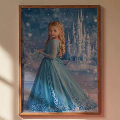 Personalized Princess Elsa Portrait, Custom Frozen Gift, Personalized Elsa Portrait, Princess Portrait, Custom Princess Girl Birthday gift