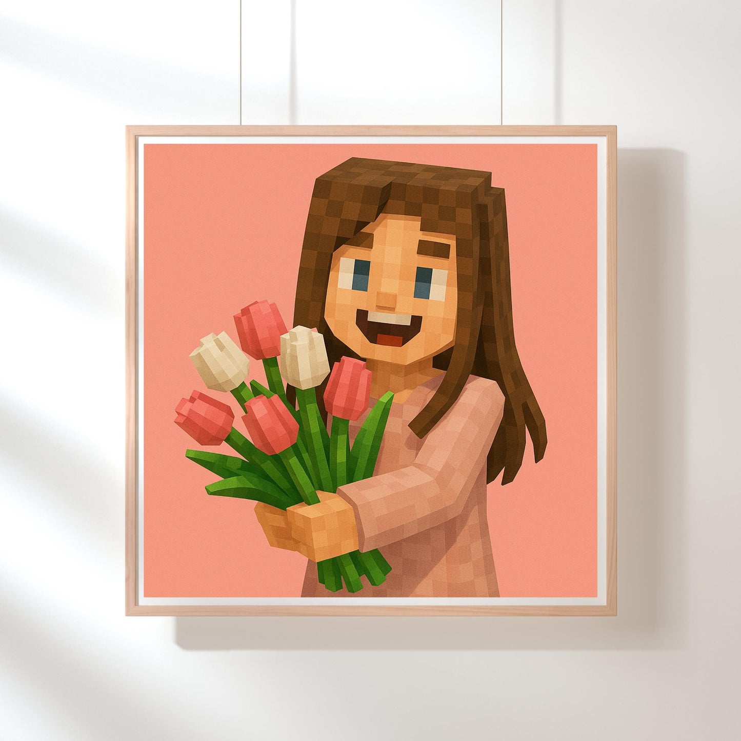 Custom Minecraft Digital Art, Custom Pixelated Block-Style Portrait from Photo, Pixel Style Wall Decor, Kids Room Wall Decor, Gamer Gift