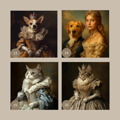 Custom Pet Portrait Painting Canvas, Renaissance Dog Portrait from Photo, Royal Pet King Portrait Painting Digital Art, Dog Lover Gift