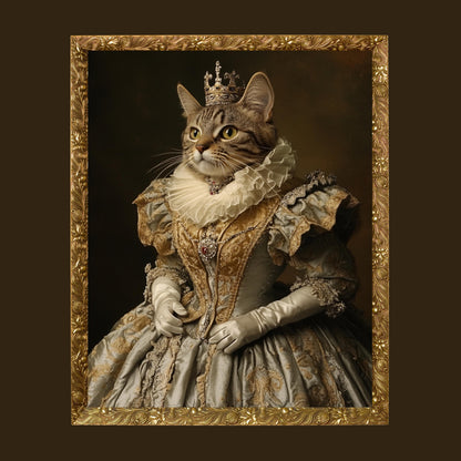 Custom Royal Pet Portrait Painting, Renaissance Dog Portrait from Photo, Royal Cat King Portrait Painting Digital Art, Portrait Art
