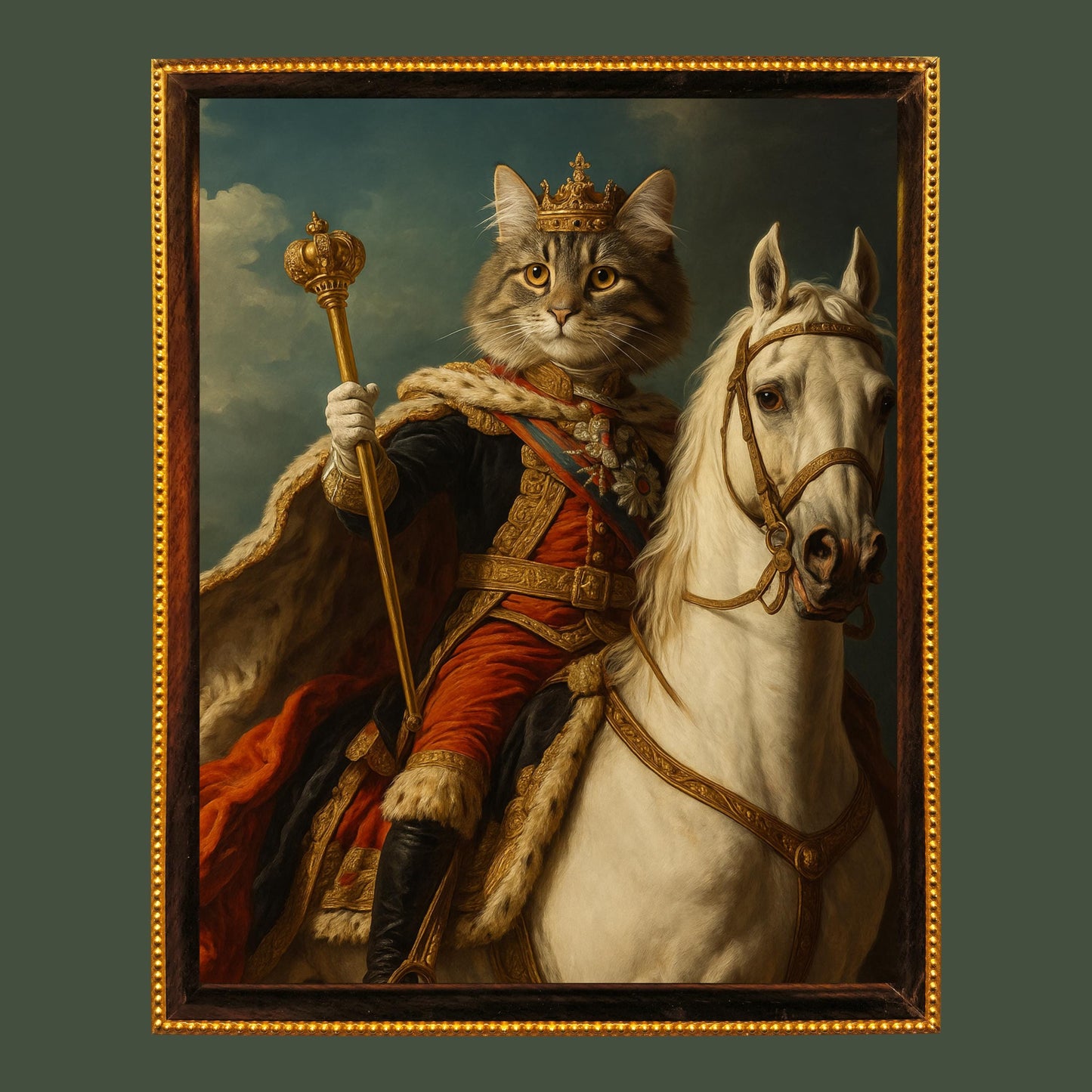 Custom Pet Portrait Painting Canvas, Renaissance Dog Portrait from Photo, Royal Pet King Portrait Painting Digital Art, Dog Lover Gift