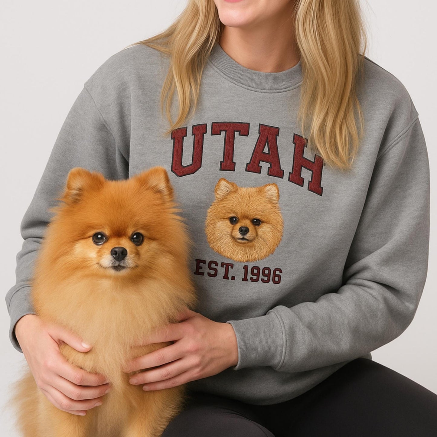 Pet Embroidered Sweatshirt, Embroidered Dog Hoodie Custom Dog Face Embroidered Sweatshirt From Photo, Pet Lovers Gift, Custom dog sweatshirt