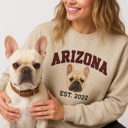 Pet Embroidered Sweatshirt, Embroidered Dog Hoodie Custom Dog Face Embroidered Sweatshirt From Photo, Pet Lovers Gift, Custom dog sweatshirt