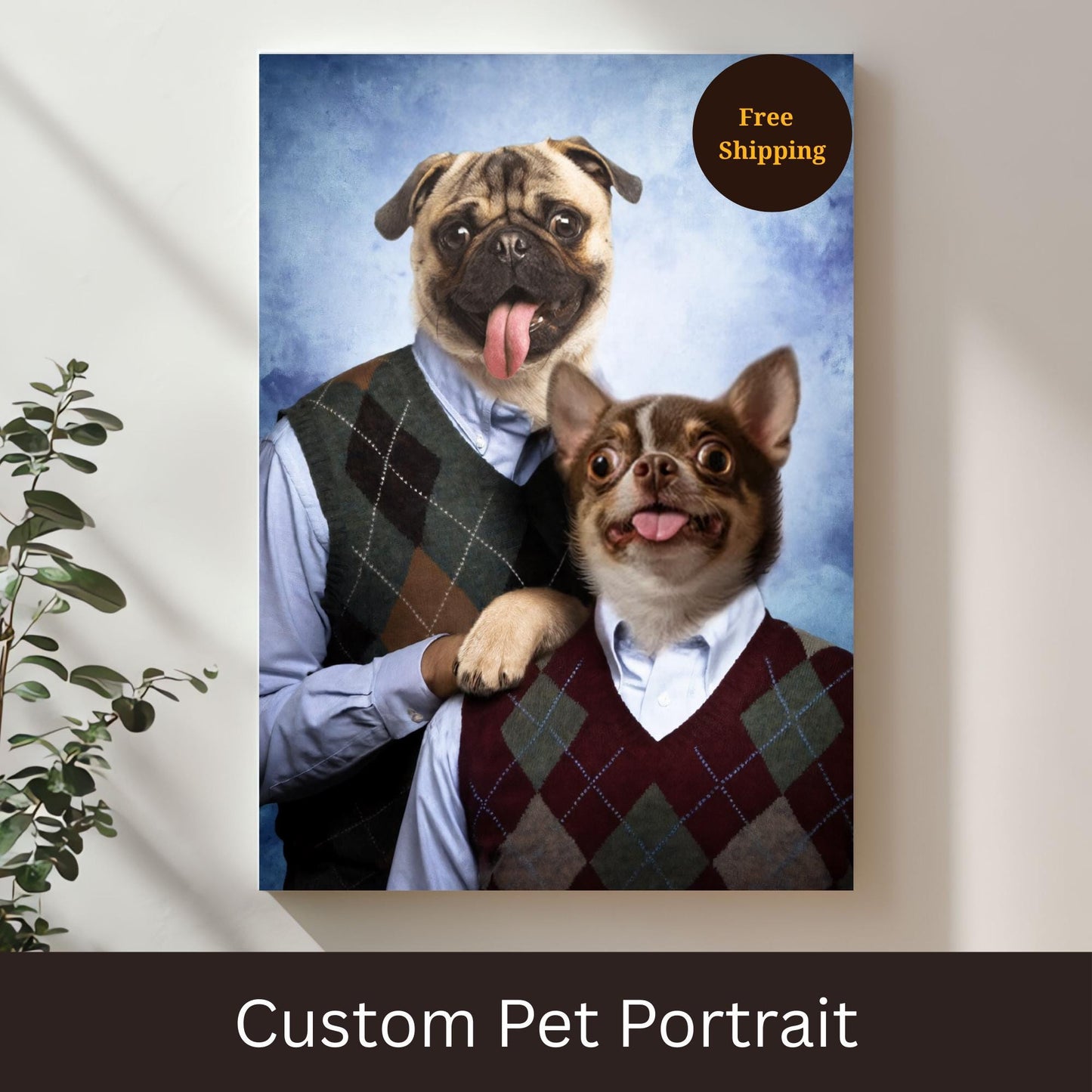 Digital Personalized Step Brothers Portrait Custom Step Brothers Portrait Funny Gift Pet Step Brothers