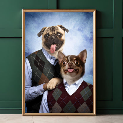 Digital Personalized Step Brothers Portrait Custom Step Brothers Portrait Funny Gift Pet Step Brothers