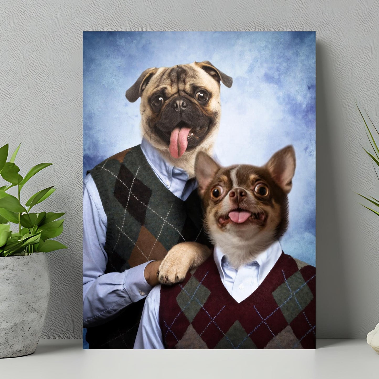 Digital Personalized Step Brothers Portrait Custom Step Brothers Portrait Funny Gift Pet Step Brothers