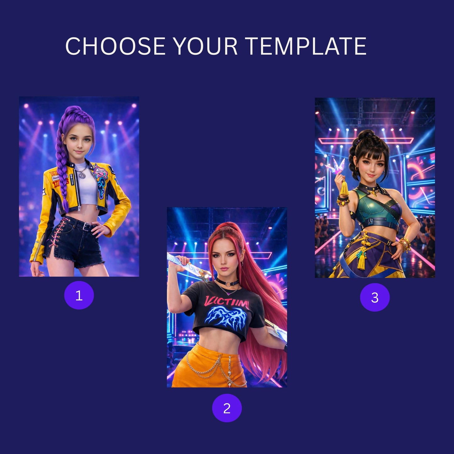 Custom Rumi K-Pop Portrait from Your Photo Personalized Anime-Style Girl Poster K Pop Demon Character Hunters Gift for Kids K-Pop Fantasy