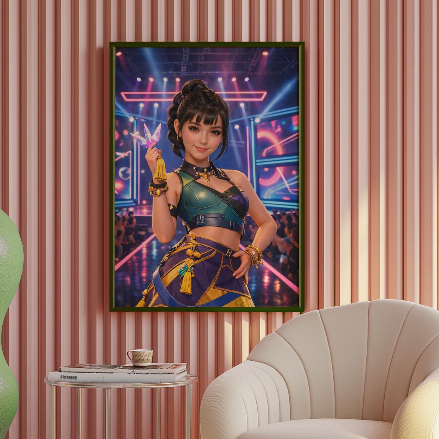 Custom Rumi K-Pop Portrait from Your Photo Personalized Anime-Style Girl Poster K Pop Demon Character Hunters Gift for Kids K-Pop Fantasy