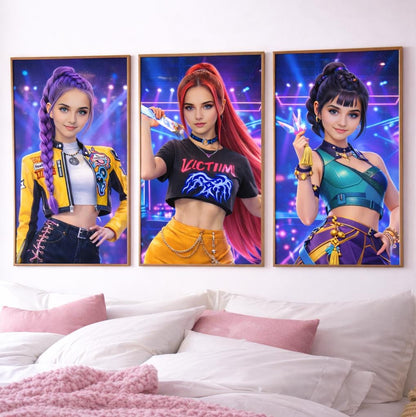Custom Mira KPop Portrait from Your Photo Personalized Girl Poster K Pop Fan Demon Huntrix Youth Gift For Birthday 10 years old girl Gift